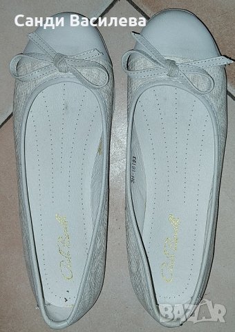 САМО пробвани дамски обувки тип "балерини" + НОВА малка чантичка в комплект. 32 лв., снимка 2 - Дамски ежедневни обувки - 42284710