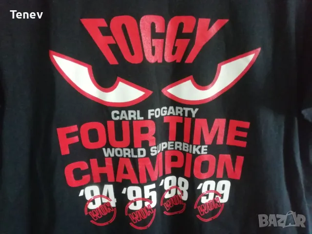CARL FOGARTY FOGGY DUCATI 1999 WORLD CHAMPION SHIRT SUPERBIKE ОРИГИНАЛНА ТЕНИСКА , снимка 4 - Тениски - 50131366