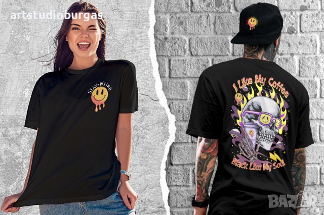ТЕНИСКА УНИСЕКС I LIKE MY COFFEE BLACK LIKE MY SOUL