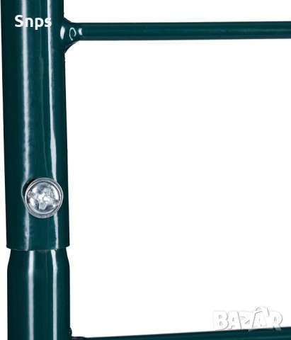 Метална градинска ограда, комплект от 2 закопчаващи се, тъмнозелени, 180 x 50 cm, снимка 4 - Градински мебели, декорация  - 42267021