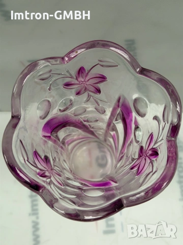 Красива стъклена ваза , снимка 2 - Вази - 53777913