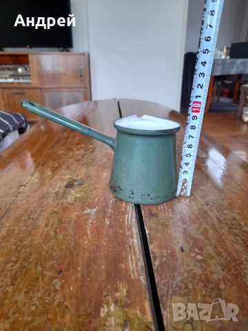 Старо емайлирано джезве #10, снимка 3 - Други ценни предмети - 53384701