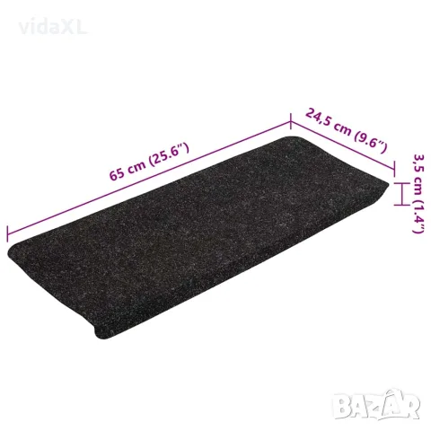 vidaXL Самозалепващи стелки за стълби, 15 бр, 65x24,5x3,5 см, антрацит, снимка 9 - Изтривалки - 56147152