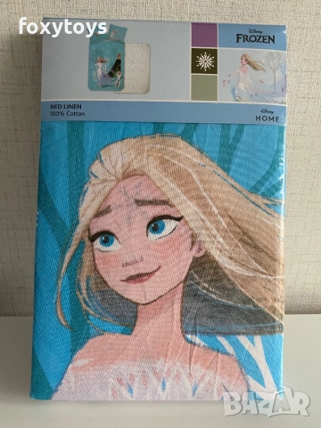 Детски спален комплект от две части Frozen Snowing day, Замръзналото кралство 100% памук, снимка 2 - Спално бельо и завивки - 48182925