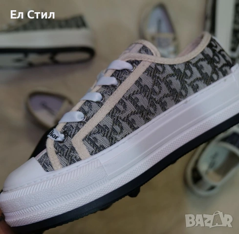 📌Dior Oblique - Бежаво с Тъмно Зелено 36 37 38 39 40 номер Цена 57 евро Еконт, снимка 2 - Кецове - 53625545