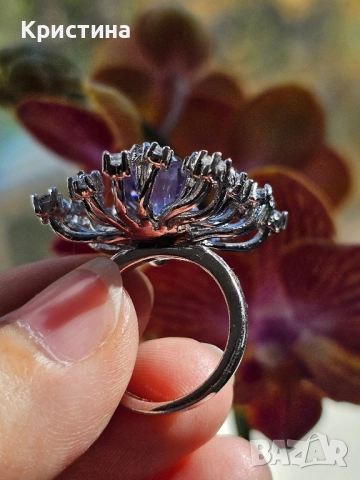Уникално красив сребърен пръстен, снимка 3 - Пръстени - 52223294