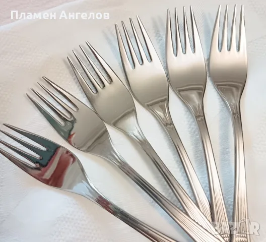 Вилици 6 броя "Петко Денев" Габрово. Среден прибор 17.5см. , снимка 3 - Прибори за хранене, готвене и сервиране - 56079275