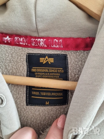 Страхотен мъжки суитчър ALPHA INDUSTRIES размер М , снимка 11 - Суичъри - 53755011