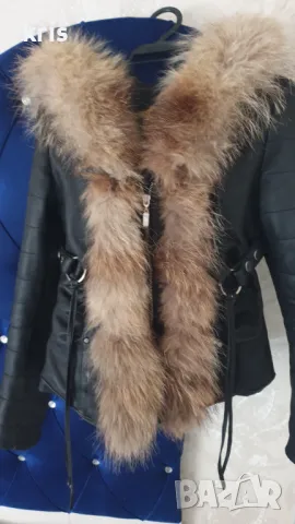 Дамско кожено яке от естествен косъм