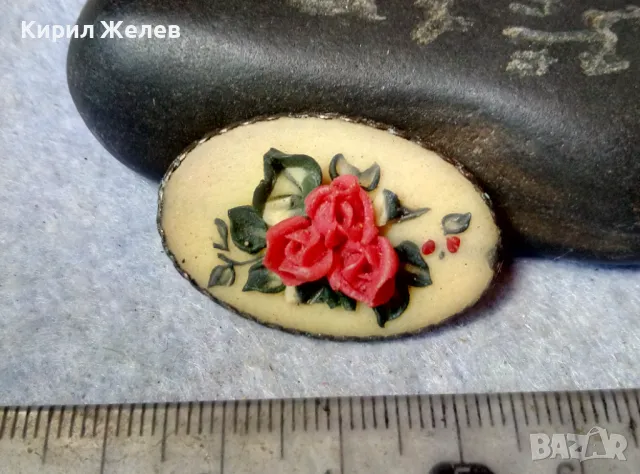 СТАРИННО ФЛОРАЛНО БИЖУ БРОШКА с РОЗИ ХУДОЖЕСТВЕНА РЪЧНА ИЗРАБОТКА 48879, снимка 7 - Антикварни и старинни предмети - 48842347