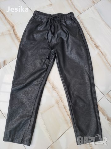 Черен кожен панталон, снимка 2 - Панталони - 34818735