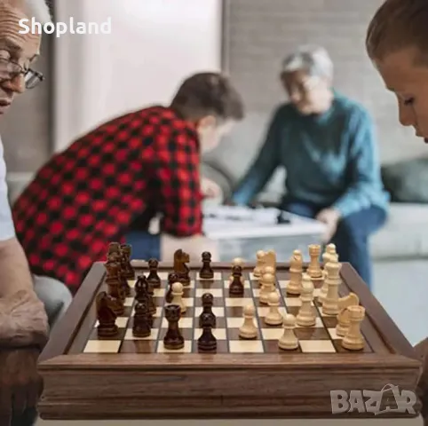 Магнитна дървена шахматна дъска с чекмеджета, снимка 6 - Шах и табла - 48672792