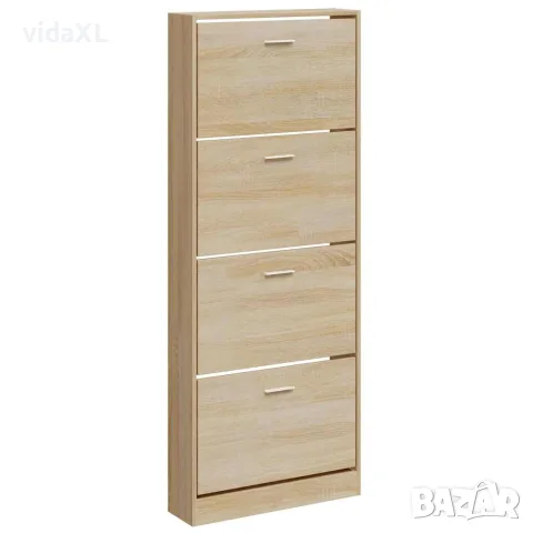 vidaXL Шкаф за обувки, дъб, 59x17x150 см, инженерно дърво