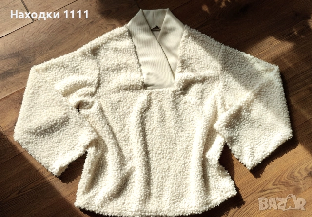 Уникално мек пуловер ZARA Зара, млечно бял, размер М, като нов