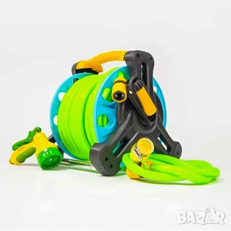 Преносима макара с маркуч 25 м – градинска, с дюза с 7 функции и накрайници, снимка 8 - Градинска техника - 50822850