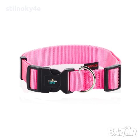 Нашийник за куче в розов цвят Нашийници за кучета Кучешки розов нашийник Кучешки розови нашийници, снимка 1