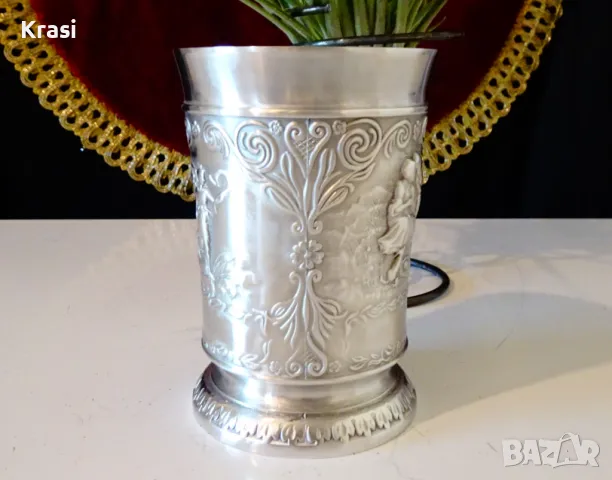 Чаша от калай,картини Влюбени,Фортуна,Скорпион, снимка 5 - Антикварни и старинни предмети - 47644220