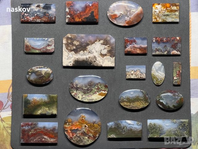Кабошони от пейзажен Мъхов Ахат, снимка 2 - Колекции - 39031244