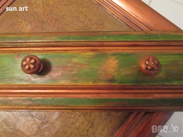 дървена арт закачалка зелена-80см, снимка 6 - Закачалки - 39470654