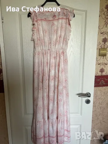 Разкошна ежедневна елегантна лятна плажна рокля бохо стил 100 % вискоза с акцент пера , снимка 2 - Рокли - 50162994