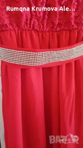 Дантелена червена рокля , снимка 4 - Рокли - 49371847