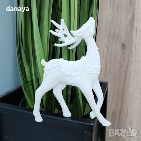 5288 Комплект коледни играчки за елха Бели елени, 2 броя, снимка 4 - Декорация за дома - 47600110