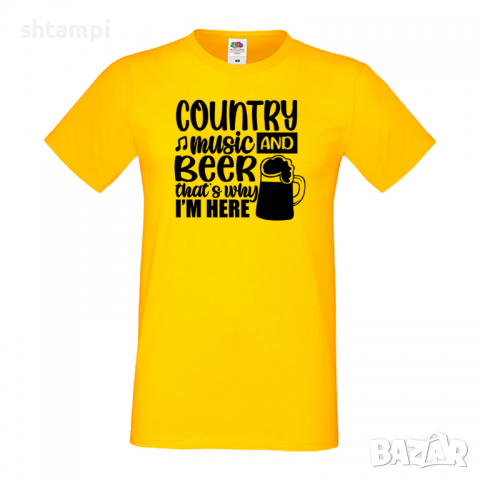 Мъжка тениска Country Music And Beer That's Why I'm Here,Бира,Бирфест,Beerfest,Подарък,Изненада,Рожд, снимка 8 - Тениски - 36377273