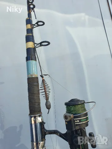 Мощен ретро комплект за дъно: Въдица Daiwa Beachcasting Italia-45 + макара Fisherman 5560 , снимка 6 - Въдици - 56243460