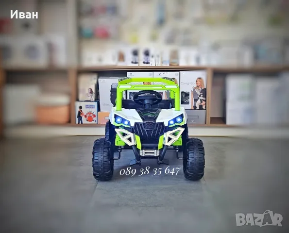 ТОП ЦЕНА!НОВО!Акумулаторен джип/UTV Gobi Go GREEN с 12 V батерия,USB,Функция люлеене, снимка 5 - Детски велосипеди, триколки и коли - 55747217