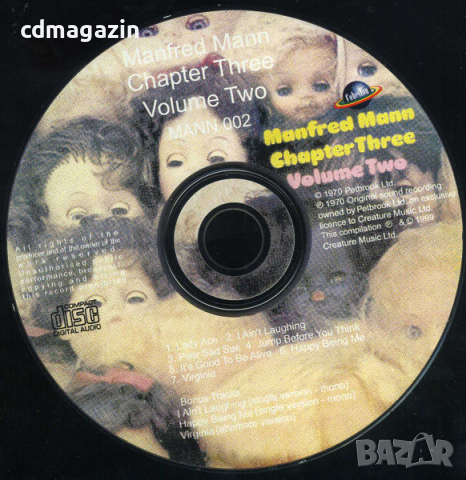 Компакт дискове CD Manfred Mann Chapter Three – Volume Two, снимка 3 - CD дискове - 36331696