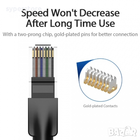 Кабел за Лан мрежа 0.5м Екраниран Vention IBEBD LAN UTP CAT-6 Черен, снимка 5 - Кабели и адаптери - 36494764