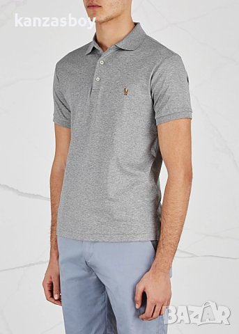 Polo Ralph Lauren Grey slim Pima cotton polo shirt - страхотна мъжка тениска КАТО НОВА 2ХЛ