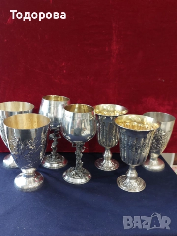 Среърни чаши и кана сребро 800 проба,сребърна чаша,сребърна кана,сребърни прибори., снимка 7 - Чаши - 52124829