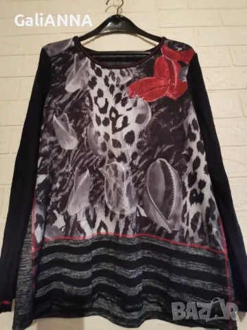 СТРАХОТНА БЛУЗА ЕФЕКТЕН ДЕСЕН XL-2XL, снимка 6 - Туники - 48605874
