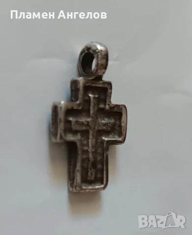 Старо посребрено кръстче, висулка, снимка 3 - Колиета, медальони, синджири - 51318146
