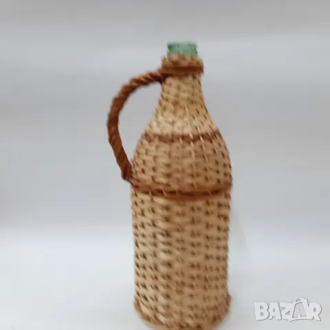 Стъклена дамаджана с оплетка от ракита(11.1), снимка 3 - Антикварни и старинни предмети - 48504366