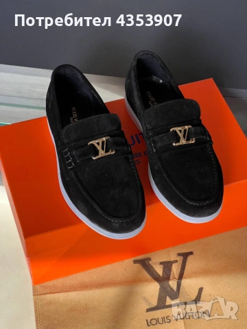 LOUIS VUITTON ЕСТЕСТВЕН велур, снимка 4 - Мокасини - 53614872