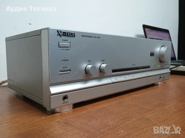 Качествен транзисторен немски стерео усилвател X4-TECH с активно охлаждане. , снимка 2 - Ресийвъри, усилватели, смесителни пултове - 53288631