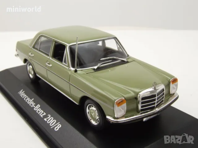 Mercedes-Benz 200 /8 Strichacht 1968 - мащаб 1:43 на Maxichamps моделът е нов в PVC дисплей-кейс, снимка 16 - Колекции - 50010947