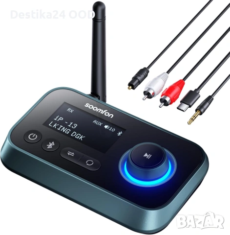 Bluetooth Transmitter Receiver 5.0 - TV, PC, кола, 2 слушалки