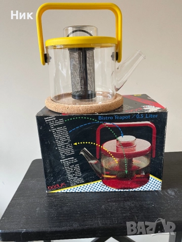 Стъклена кана за чай с филтър