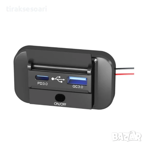 Панел за вграждане с 1 бутон ON/OFF с Type-C и USB входове, снимка 2 - Аксесоари и консумативи - 51033493