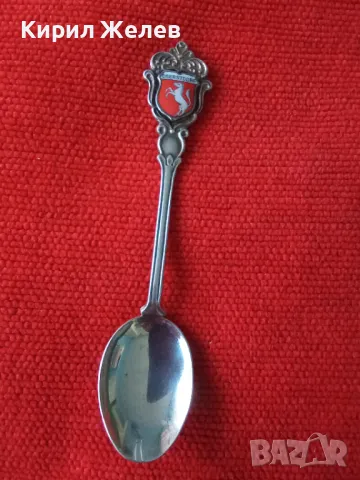 OBERSTDORF Стара КОЛЕКЦИОНЕРСКА ЕМАЙЛИРАНА СРЕБЪРНА ЛЪЖИЧКА За КАФЕ СРЕБРО ПРОБА 800 Германия 42992, снимка 15 - Колекции - 44317020