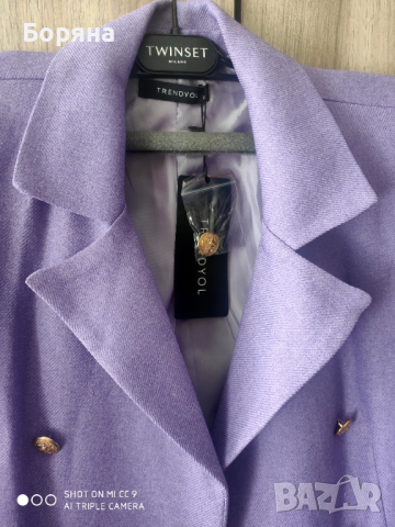 НАМАЛЕН - Trendyol нов елегантен лилав блейзър , снимка 3 - Сака - 44699659