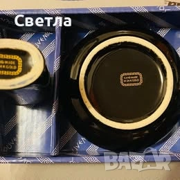 Уникални-Часоовник;пепелник;чаши;ваза;преспапие-зелен мрамор;К-т пепелник,запалка,поставк Au покрити, снимка 11 - Антикварни и старинни предмети - 47296578