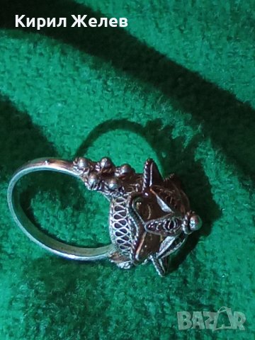 СТАРИНЕН СРЕБЪРЕН ПРЪСТЕН ФИЛИГРАН СРЕБРО 900 РЪЧНА ЮВЕЛИРНА МАЙСТОРСКА ФИНА ИЗРАБОТКА УНИКАТ 57501, снимка 18 - Антикварни и старинни предмети - 33051717