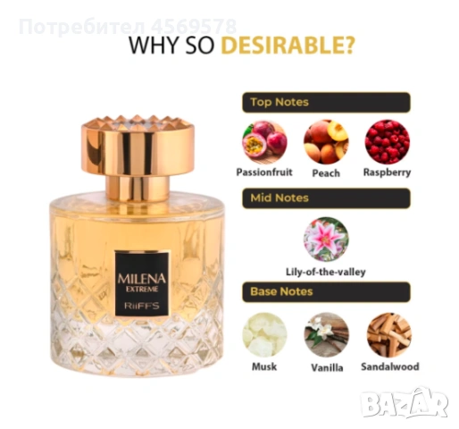 🎀ПРОМО-ЦЕНА🎀🌟Оригинален Арабски дамски парфюм Milena Extreme Riiffs🌟 Eau de Parfum 100 ml. 🌟, снимка 5 - Дамски парфюми - 53414020