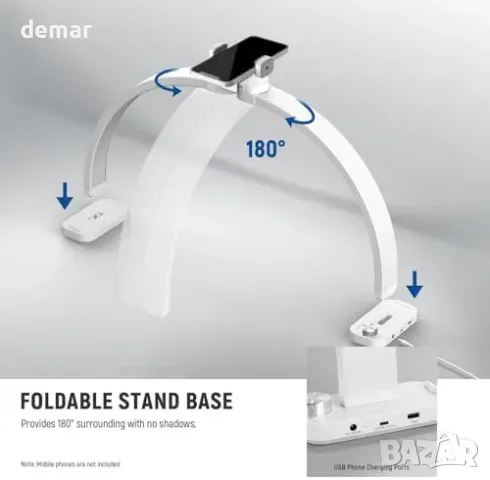 Сгъваема дъговидна LED лампа NEEWER HM01-D 40 W, 74 см, снимка 6 - Козметични уреди - 55955517