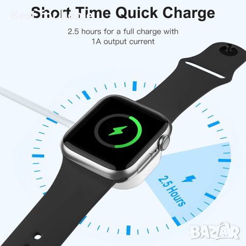 Зарядно за Apple Watch,1,5M кабел за бързо магнитно зареждане,iWatch за Apple Watch8 7 6 5 4 3 2SE, снимка 5 - Безжични зарядни - 41017566