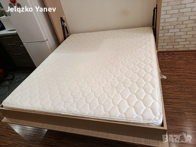 „Вертикално падащо легло 160×190 см матрак, снимка 4 - Спални и легла - 53354071